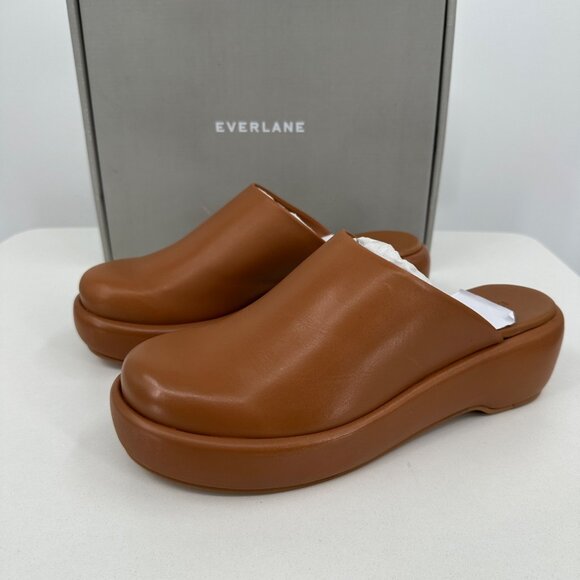 Everlane The Puffa Flatform in Brown Leather size 8 Women's Chunky Platform Clog - Picture 1 of 13